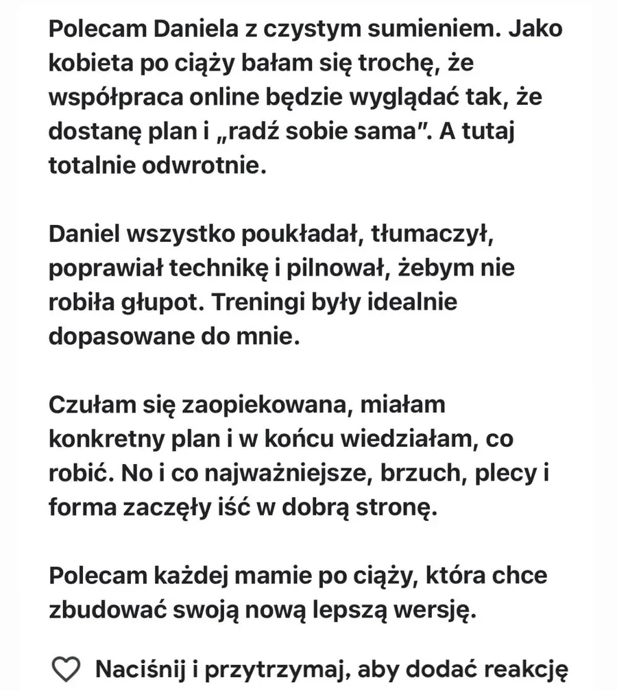 Opinia podopiecznej: indywidualne podejście po ciąży